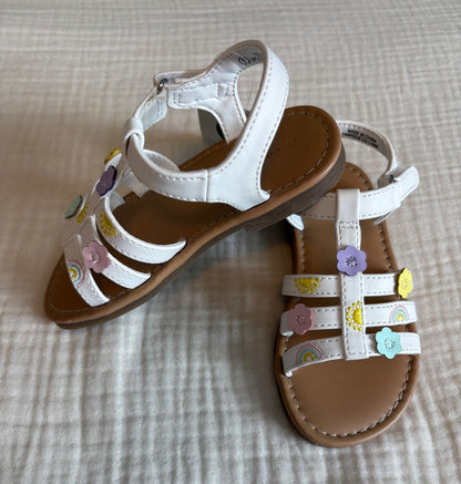 Toddler Girls Size 9 White Summer Sandals *NWT* (Purchase Price: $19) , Shoes 9 (Toddler:2-4yr)