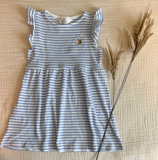 H&M 2-4T Toddler Girls Striped Bunny Dress (BNWOT), Kids 2T