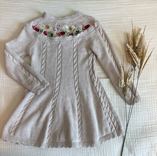 Nula Bug 4T Toddler Girls Long Sleeved Knitted Dress , Kids 4/4T