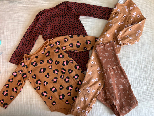 18-24 Months Baby Girl "Shades of Brown" Bundle (4 items) , Kids 24 Month (18-24M)