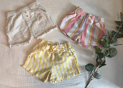 3T Toddler Girls Summer Shorts Bundle x3  (Joe Fresh, Little Planet Organic by Carter's, OshKosh B'Gosh) , Kids 3T