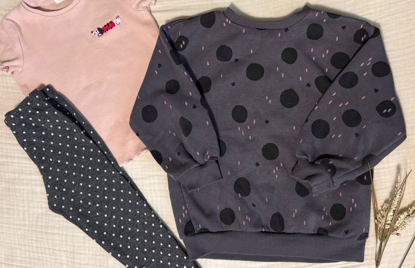 2T Toddler Girls "Pups & Dots" Themed Bundle (3 Items) , Kids 2T
