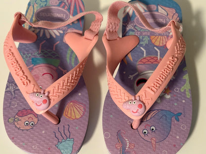 Havaianas Peppa Pig Baby/Toddler Size 7 Sandals *BNWOT* ($30 US Purchase Price) , Shoes 7 (Walkers:12-24 mth)
