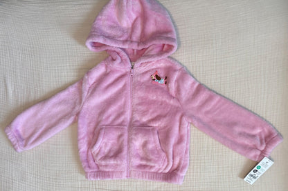 OshKosh B'Gosh 3T Toddler Girls Super Soft Fleece Style Zip-up Hoodie *BNWT* (Purchase Price: $36), Kids 3T