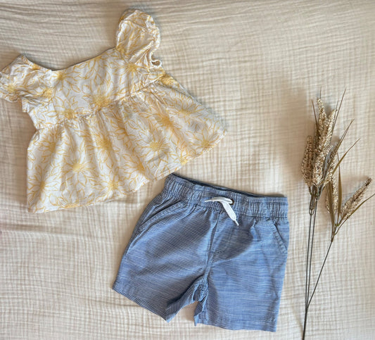 2T Toddler Girls Linen Style Summer Outfit , Kids 2T