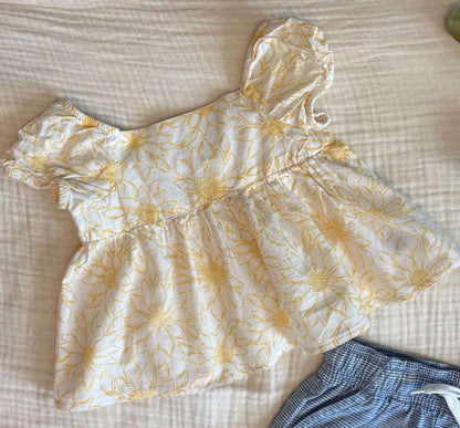 2T Toddler Girls Linen Style Summer Outfit , Kids 2T