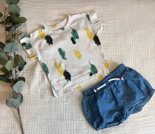 12-18 Months Baby Girl Summer Outfit (Cat & Jack, Okie Dokie) , Kids 18 Month (12-18M)