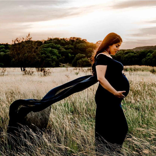 Anyuta Couture Black Maternity Dress with Train (Brand new, Handmade, Boutique shop, Purchase Price: $250) , Maternity M (8-10)