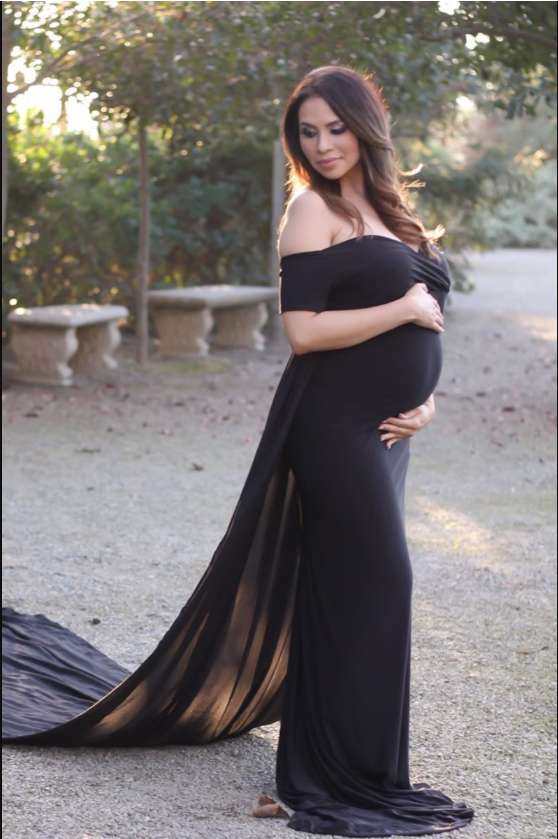 Anyuta Couture Black Maternity Dress with Train (Brand new, Handmade, Boutique shop, Purchase Price: $250) , Maternity M (8-10)