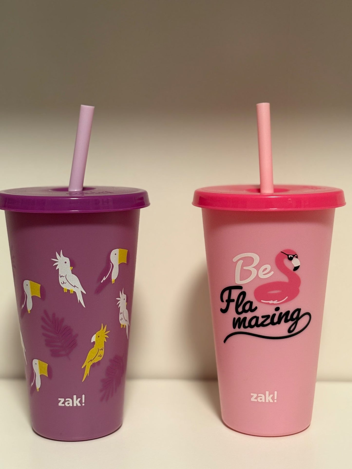 Zak! Bird Themed Colour Changing 25 Oz Tumblers (x2) *BRAND NEW*