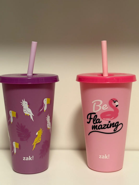 Zak! Bird Themed Colour Changing 25 Oz Tumblers (x2) *BRAND NEW*