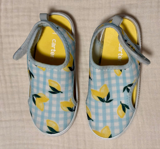 Carter’s Size 9 Toddler Girls Lemon Themed Swim/Sand Shoes , Shoes 9 (Toddler:2-4yr)