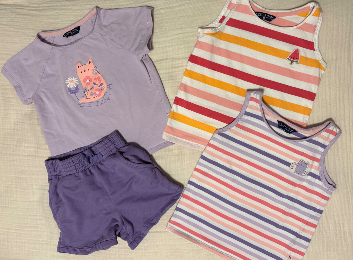 Souris Mini 4T Toddler Girls Summer Bundle , Kids 4/4T
