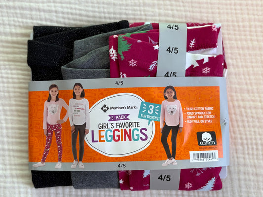 Toddler Girls Size 4/5 Leggings 3 PAIRS *BNWT* , Kids 4/4T