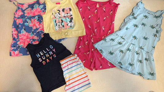 Girls Size 3/3T Summer Bundle (6 Items) , Kids 3T