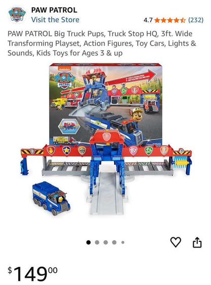 Paw Patrol Big Truck Pups Truck Stop HQ Playset (Purchase Price: $150)