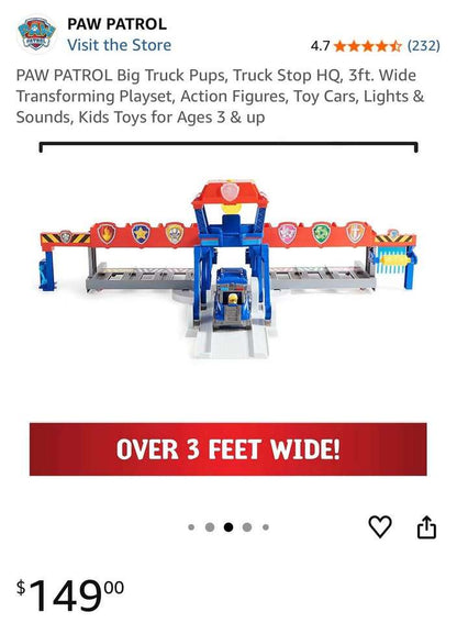 Paw Patrol Big Truck Pups Truck Stop HQ Playset (Purchase Price: $150)