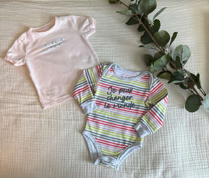 French Canadian (Souris Mini, Gagou Tagou,Trois Moutons ) Baby Girl 9 Months Clothing Bundle , Kids 9 Month (6-9M)