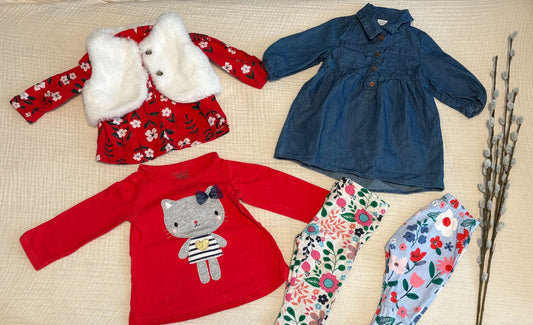 Baby Girl Bundle 3-9 Months (Tucker+Tate, Old Navy, First Impressions, Carters) , Kids 6 Month (3-6M)