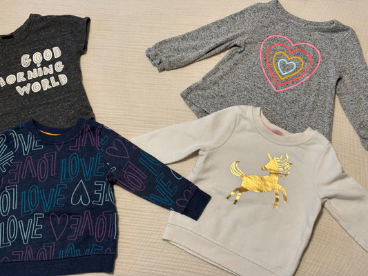 Cat & Jack and Art Class Toddler Girls 18 Months Shirts Bundle, Kids 18 Month (12-18M)