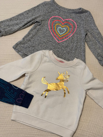 Cat & Jack and Art Class Toddler Girls 18 Months Shirts Bundle, Kids 18 Month (12-18M)