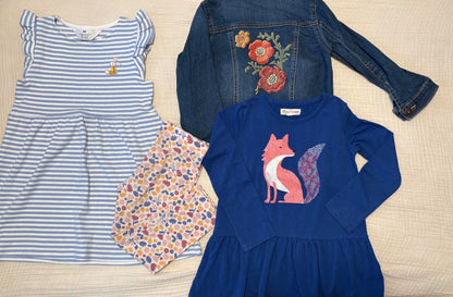 Toddler Girl 3T Shades of Blue Bundle , Kids 3T