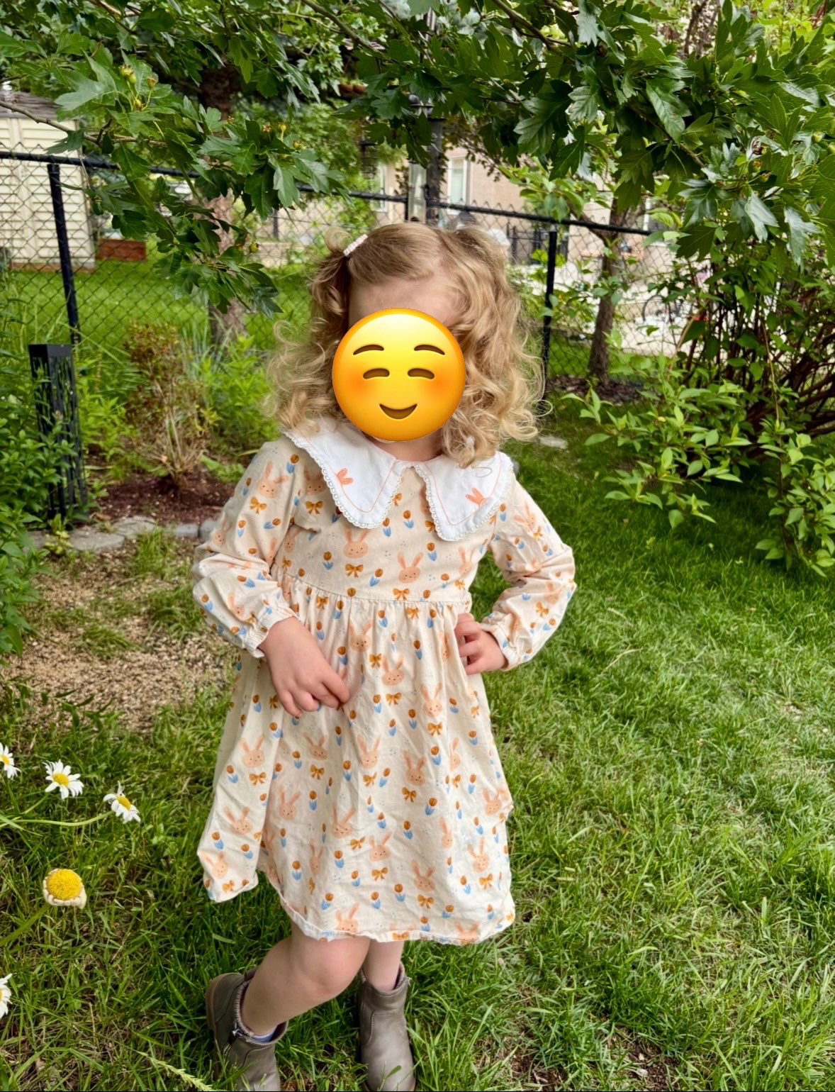 4T Toddler Girls Spring Bunny Dress , Kids 4/4T