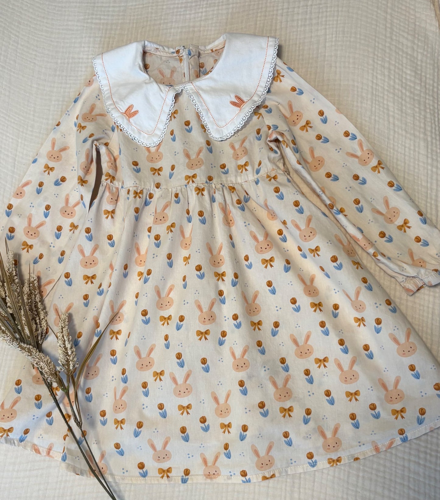 4T Toddler Girls Spring Bunny Dress , Kids 4/4T
