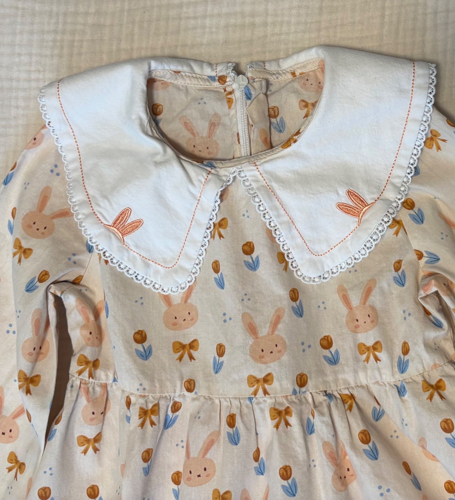 4T Toddler Girls Spring Bunny Dress , Kids 4/4T