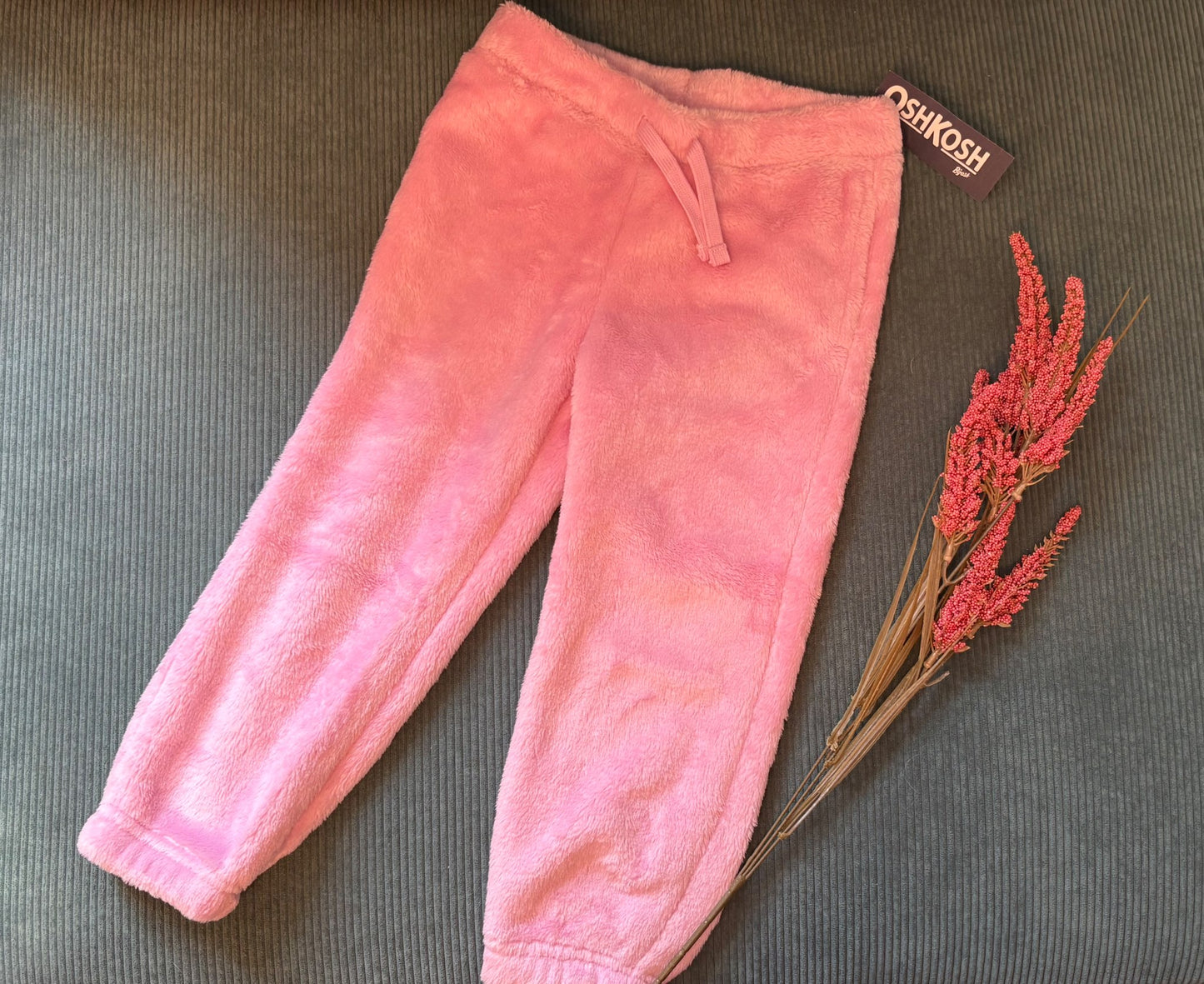 OshKosh B'Gosh 3T Toddler Girls Fuzzy Pink Pants (BRAND NEW W/ TAG), Kids 3T