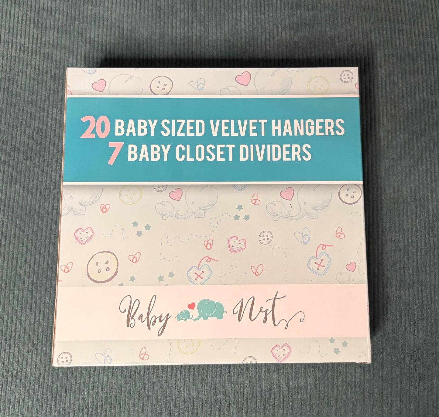 Baby Nest x20 Baby/Toddler Velvet Hangers w/ x7 Closet Size Dividers (BRAND NEW IN SEALED BOX)
