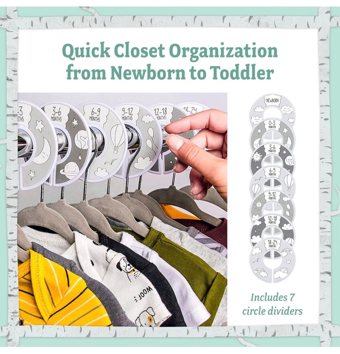 Baby Nest x20 Baby/Toddler Velvet Hangers w/ x7 Closet Size Dividers (BRAND NEW IN SEALED BOX)
