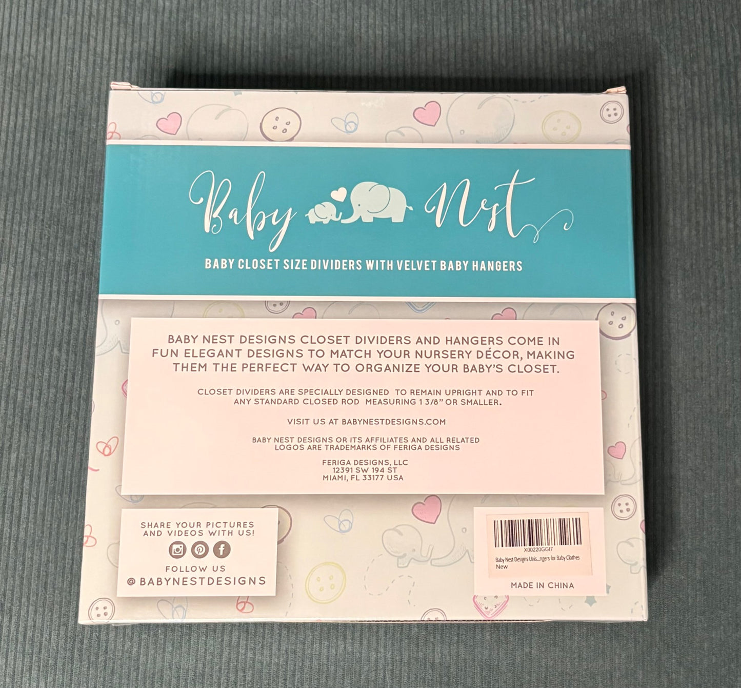 Baby Nest x20 Baby/Toddler Velvet Hangers w/ x7 Closet Size Dividers (BRAND NEW IN SEALED BOX)