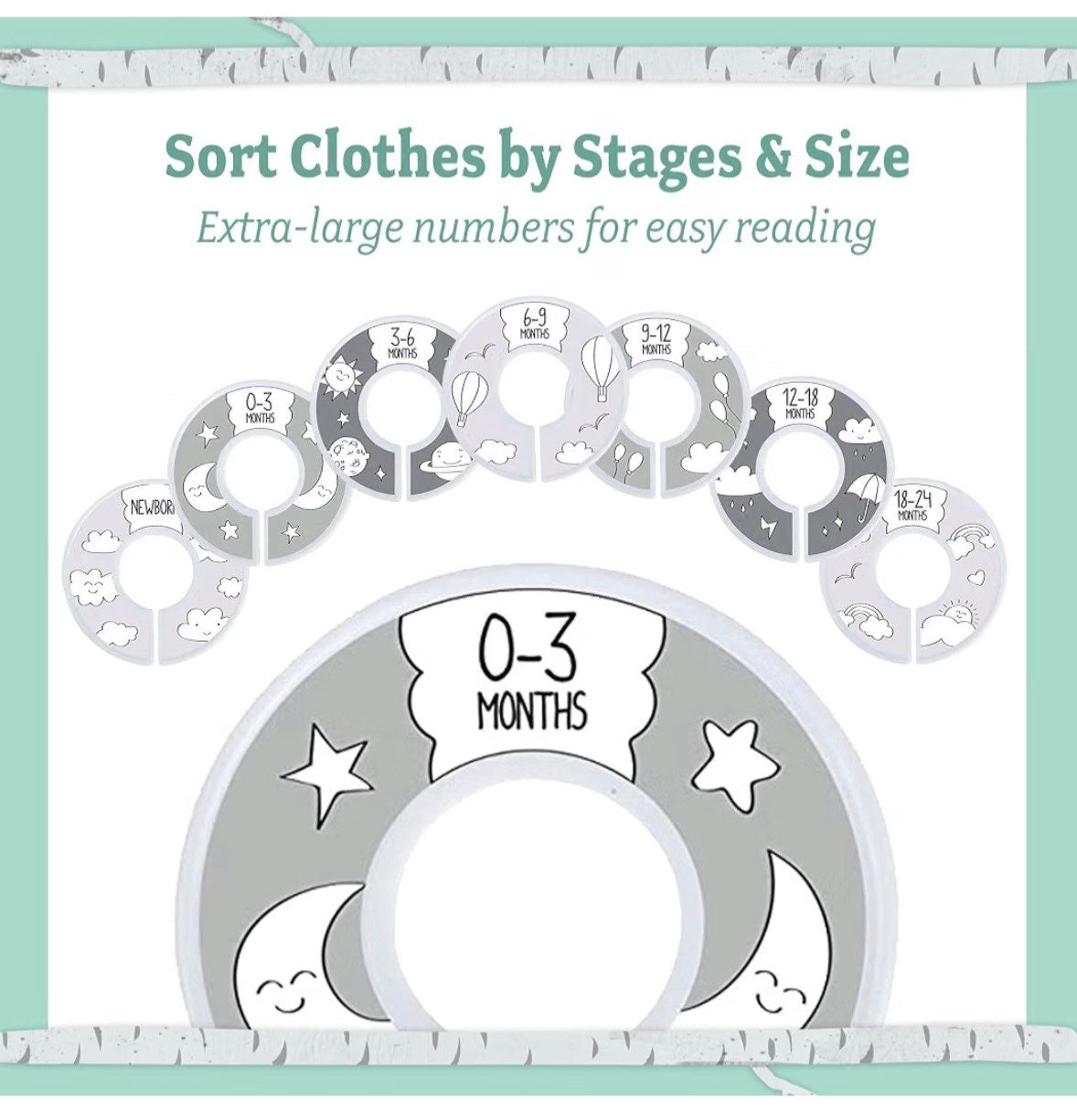 Baby Nest x20 Baby/Toddler Velvet Hangers w/ x7 Closet Size Dividers (BRAND NEW IN SEALED BOX)