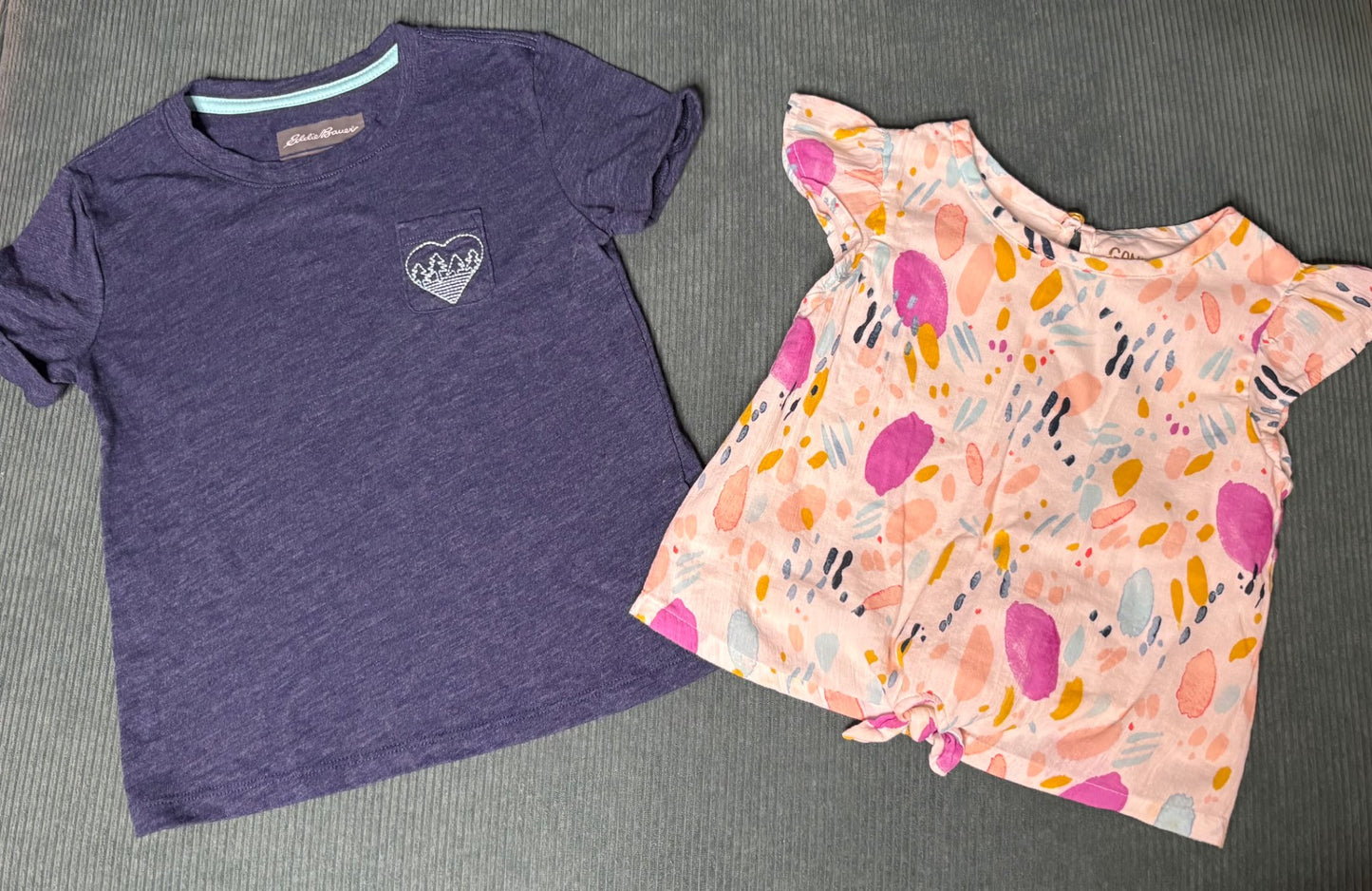 Toddler Girls 4/5 Eddie Bauer T-Shirt & Oshkosh B'Gosh Front Tie Linen Shirt , Kids 5/5T
