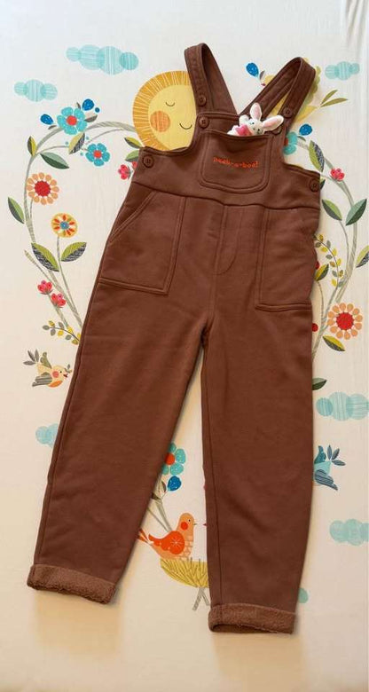 Ms Rachel "Peek-a-boo" Size 4/5T Unisex Brown Overalls (Limited Edition Launch) , Kids 4/4T
