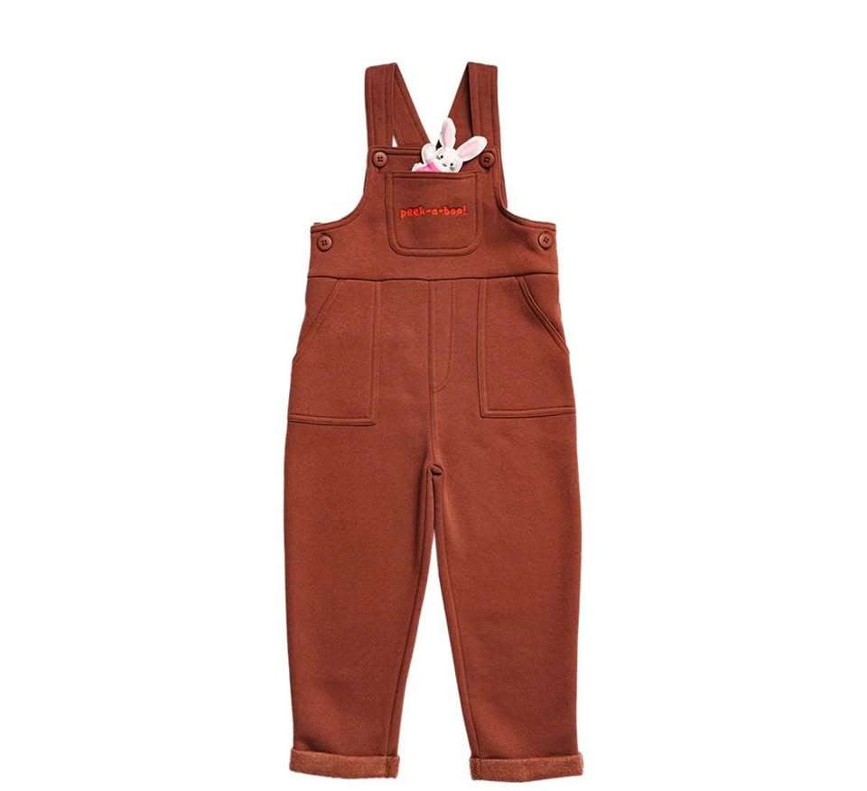 Ms Rachel "Peek-a-boo" Size 4/5T Unisex Brown Overalls (Limited Edition Launch) , Kids 4/4T
