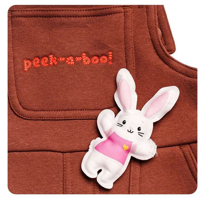 Ms Rachel "Peek-a-boo" Size 4/5T Unisex Brown Overalls (Limited Edition Launch) , Kids 4/4T