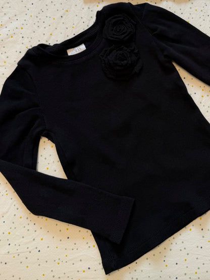 Zara 6-7 Years Girls Long Sleeved Ribbed Shirts (x2) , Kids 6/6X