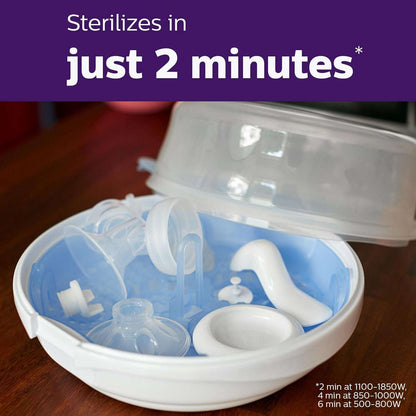 Philips AVENT Microwave Steam Sterilizer for Baby Bottles, Pacifiers, Cups and More