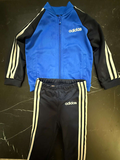 Adidas Infant 3-Stripes Poly Tracksuit Blue/Legend Ink - RETAIL: 55$, Kids 18 Month (12-18M)