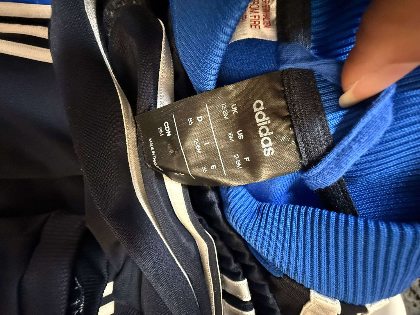 Adidas Infant 3-Stripes Poly Tracksuit Blue/Legend Ink - RETAIL: 55$, Kids 18 Month (12-18M)
