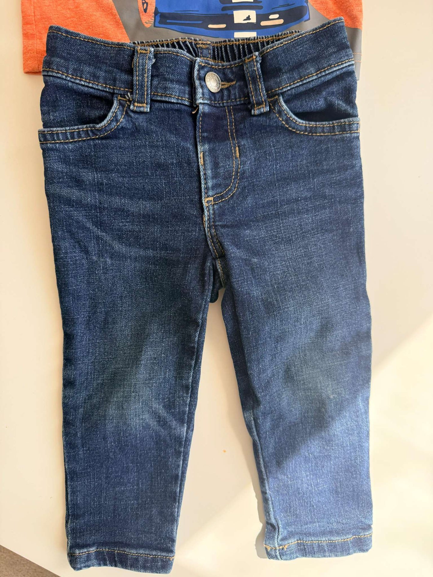 Bundle: Old Navy Jeans + Carter's Tee , Kids 18 Month (12-18M)