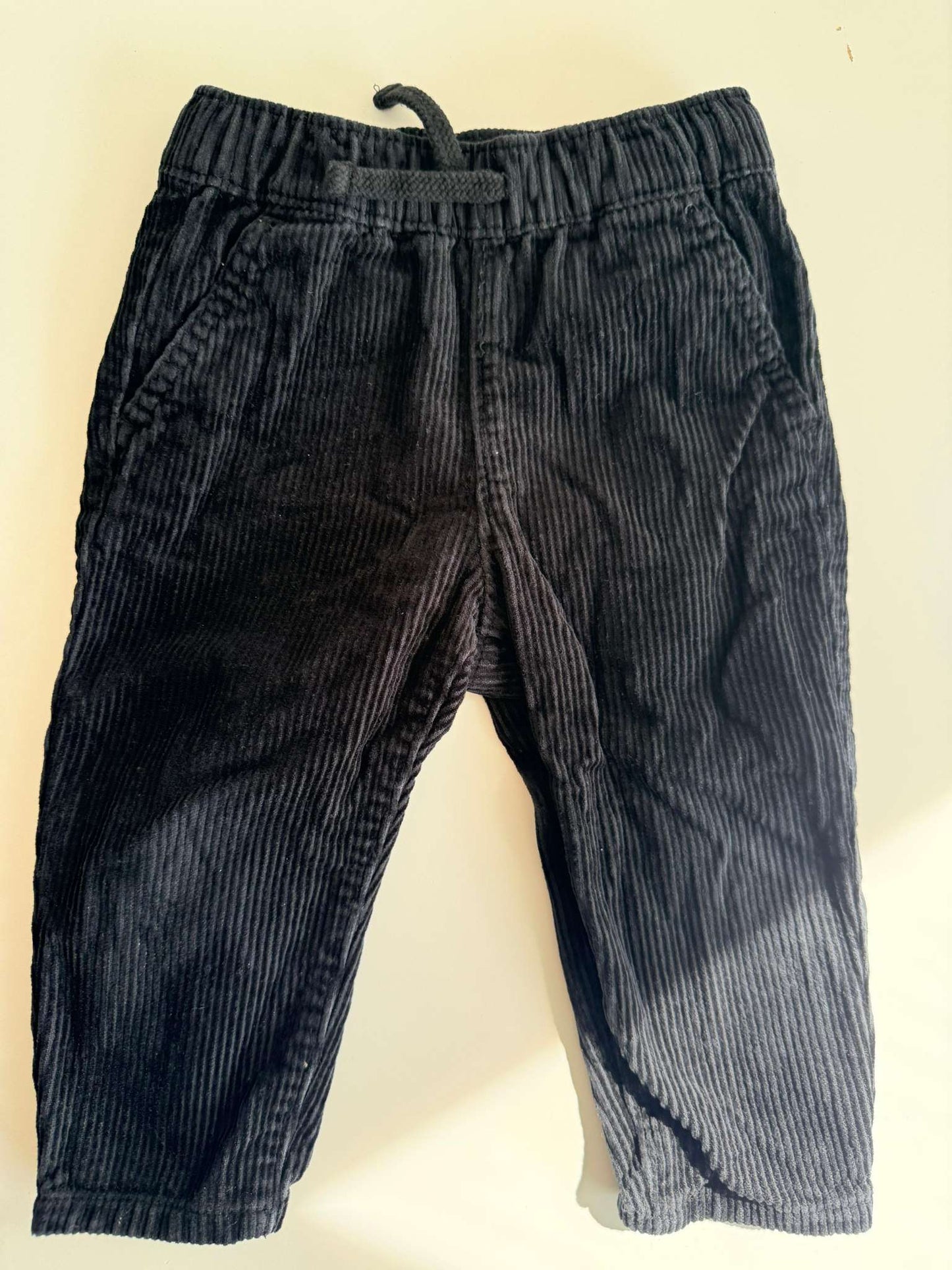 Old Navy Black Functional-Drawstring Corduroy Pants - 18-24 Months, Kids 24 Month (18-24M)