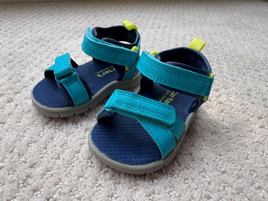Carter’s - teal Velcro sandals, size 3, retail $35, Shoes 3 (Baby: 0-12 mth)