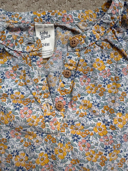 Baby bgosh- floral long sleeve bodysuit, size 24m, Kids 24 Month (18-24M)