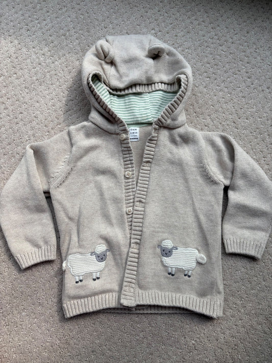 UK 🇬🇧 brand - John Lewis - knitted jacket with sheep, 12-18m , Kids 18 Month (12-18M)