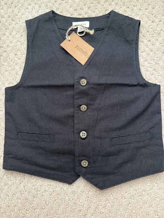 NEW with tags - Newbie - blue waistcoat vest, 2-3years