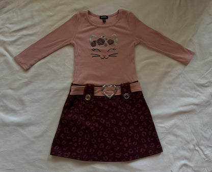 Zunie cat face dress, Kids 6/6X (extra small)