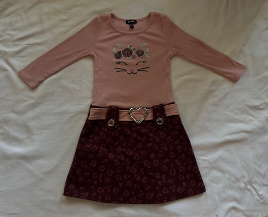 Zunie cat face dress, Kids 6/6X (extra small)